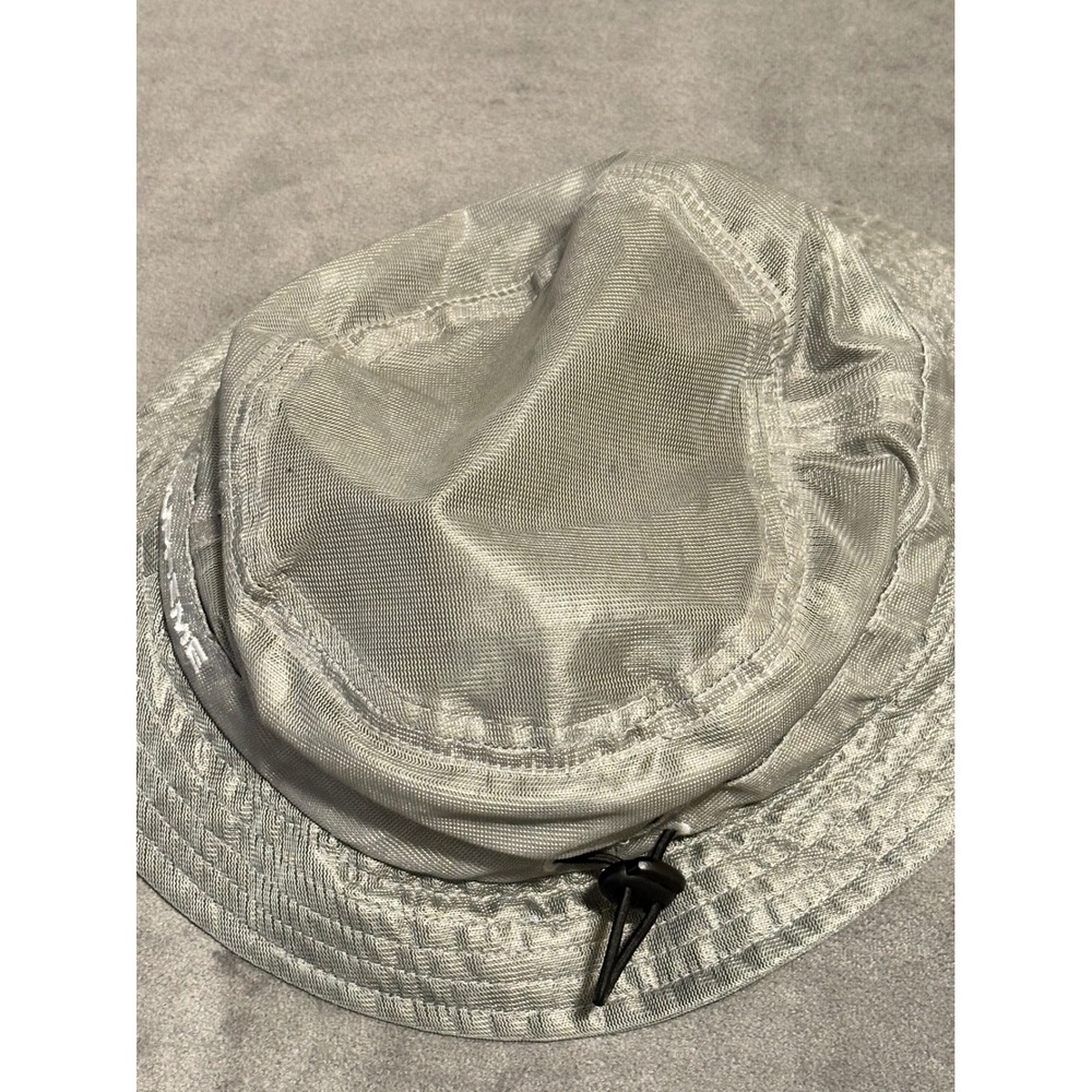 Supreme Mesh Bucket Hat Silver Grey M/L Adjustable Drawstring Streetwear - Picture 3 of 4